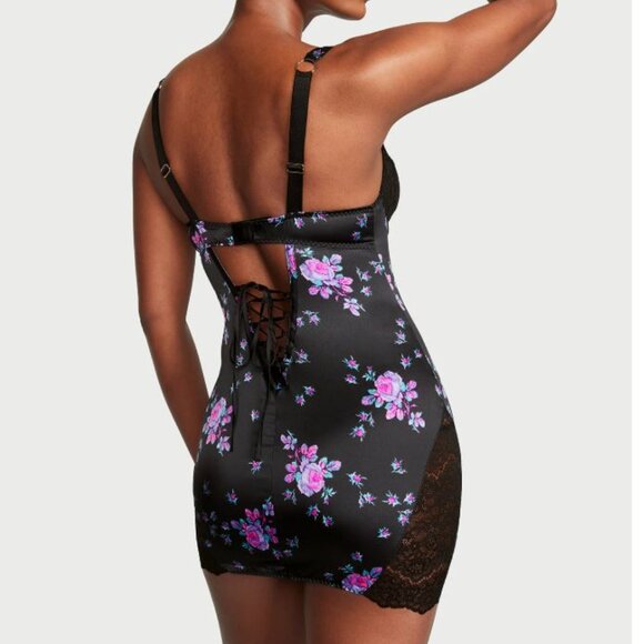 Victoria's Secret Stretch Satin Corset Mini Slip NWT - Picture 3 of 15